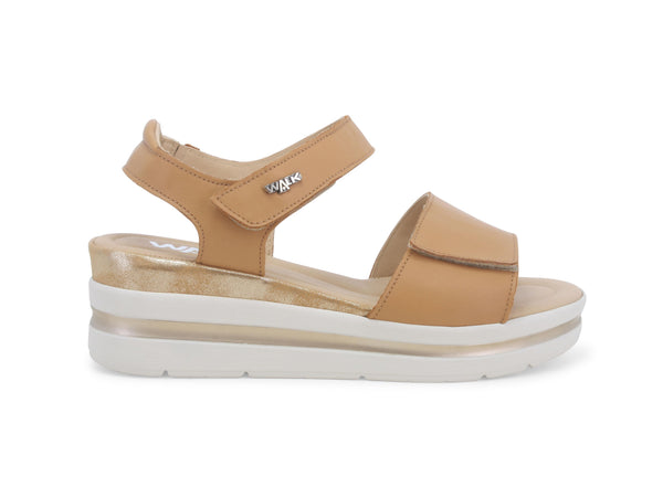 Melluso Sandali Comodi con Zeppa due Strappi in Pelle Cuoio 019185W-235455